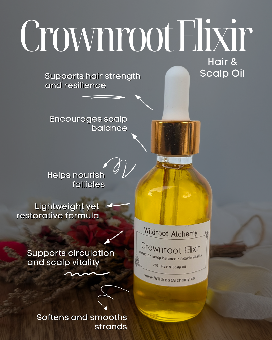 Crownroot Elixir • Botanical Hair and Scalp Oil